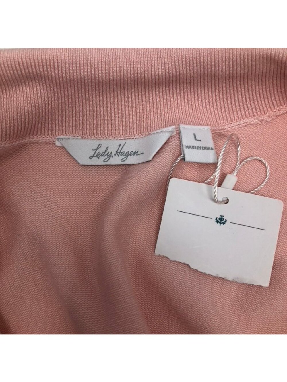NWT Lady Hagen Pink Knit Polo Size L - Picture 4 of 6